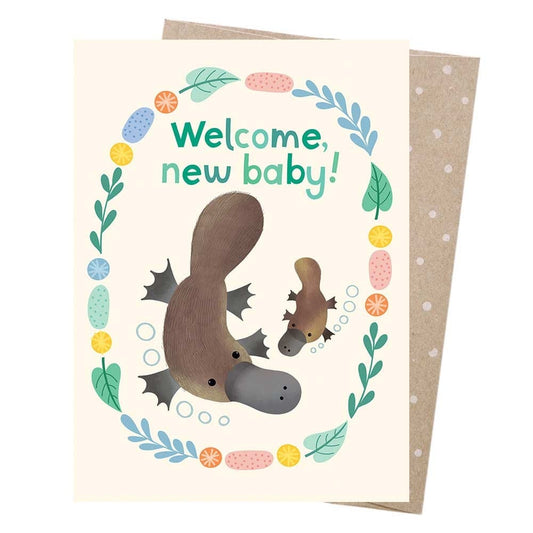 Earth Greetings Card - Welcome Baby Platypus