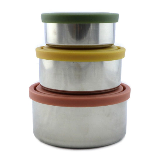 Ever Eco Stainless Steel Round Nesting Containers Set of 3 - Autumn