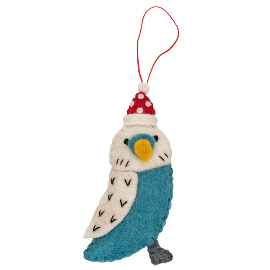 Fairtrade Felt Christmas Decoration - Budgie