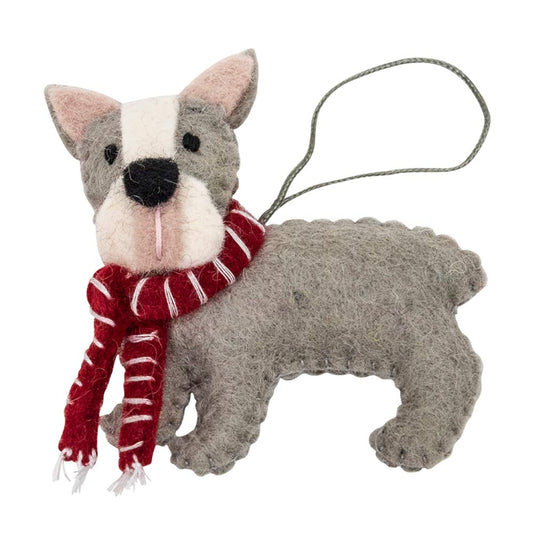 Fairtrade Felt Christmas Decoration - French Bulldog
