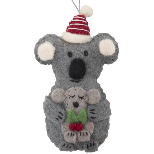 Fairtrade Felt Christmas Decoration - Koala with Joey