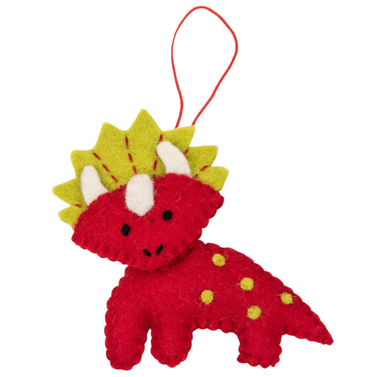 Fairtrade Felt Christmas Decoration - Triceratops