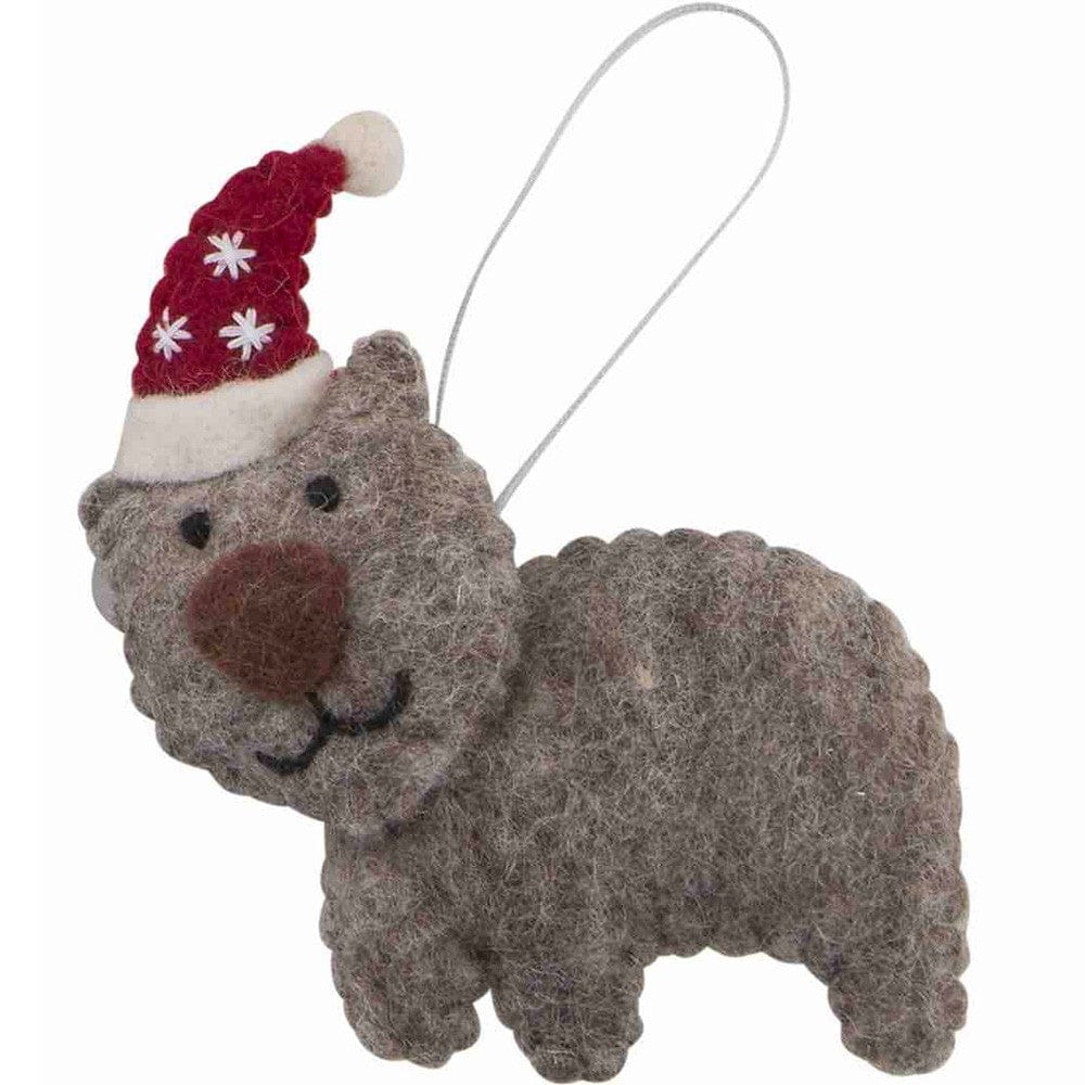 Fairtrade Felt Christmas Decoration - Wombat
