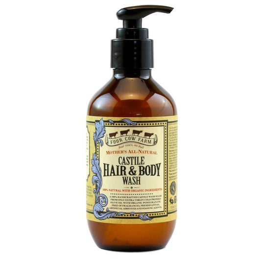 Four Cow Farm Mother's All-Natural Castile Hair and Body Wash 185ml