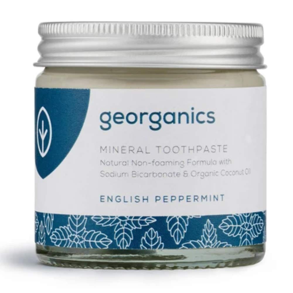 Georganics Mineral Toothpaste - Fluoride, SLS & Glycerine Free - Peppermint Non-Foaming Natural