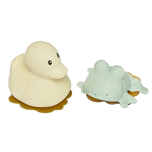 Hevea Bath Toy Gift Set - Duck Frog - Sand Sage