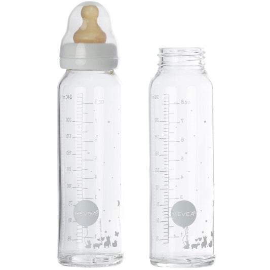 Hevea Glass Baby Bottle 2 Pack 240ml