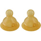 Hevea Glass Baby Bottle Natural Rubber Teats - Medium Flow 2pk