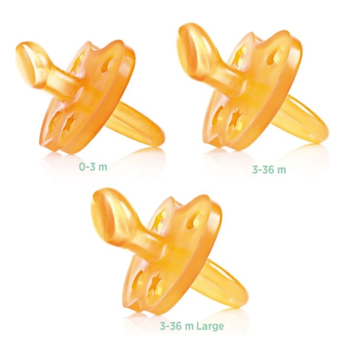 Hevea Natural Rubber Soother - Orthodontic 0-3 months star and moon