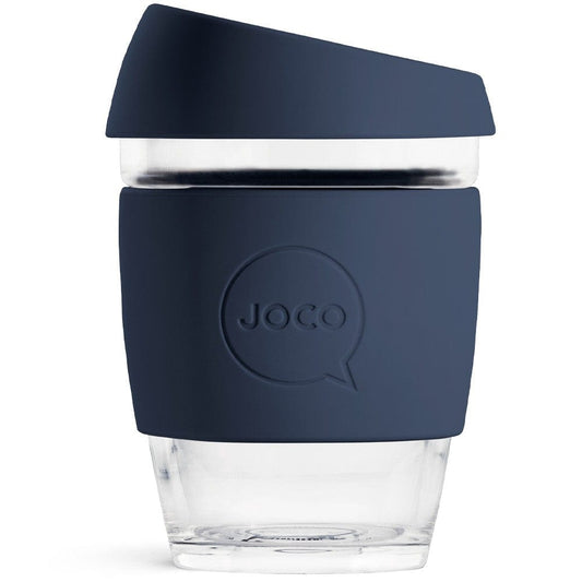 JOCO Glass Reusable Coffee Cup 350ml 12oz - Mood Indigo