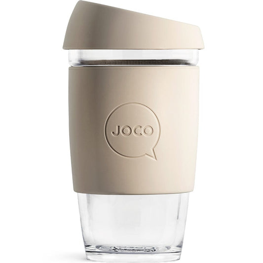 JOCO Large Glass Coffee Cup 473ml 16oz - Sandstone