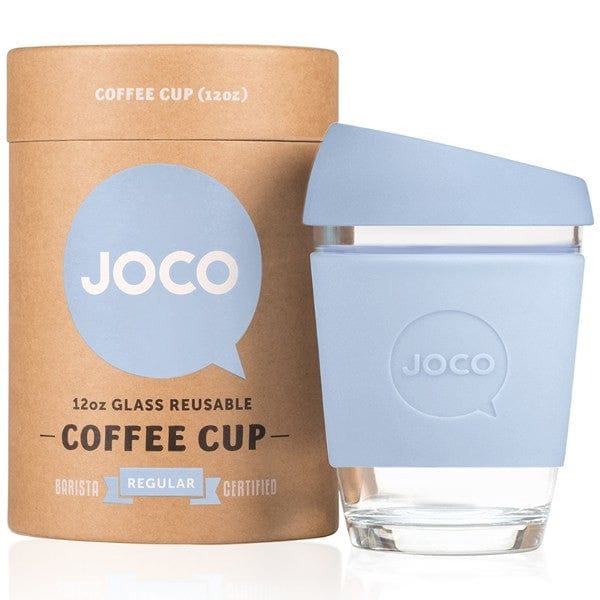JOCO Medium Glass Coffee Cup 354ml 12oz - Vintage Blue