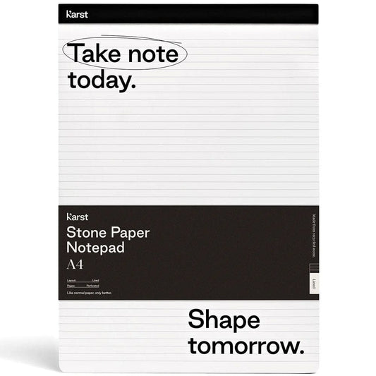 Karst Stone Paper Notepad - Lined A4 - Black