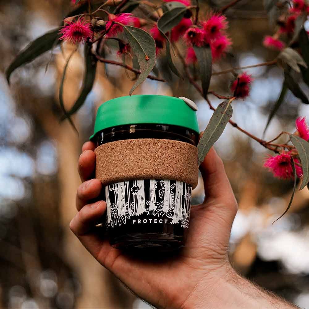 KeepCup Medium Glass Cork Band 12oz 340ml - Bob Brown Foundation