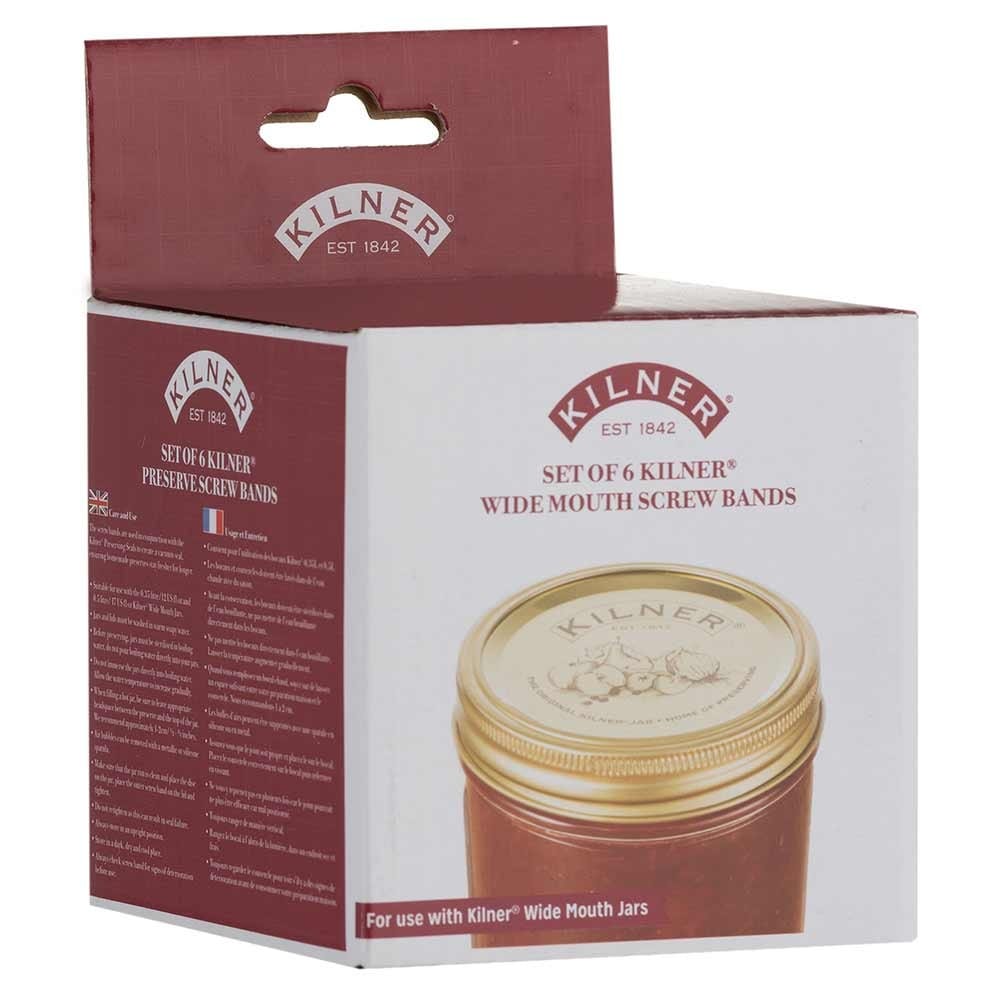 Kilner Wide Mouth Jar Screw Bands Pack of 6