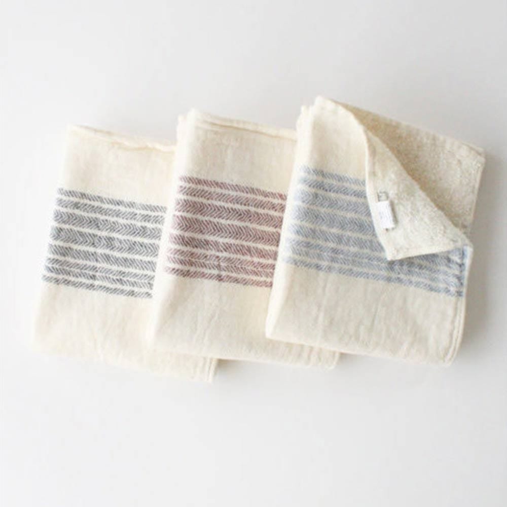 Kontex Flaxline Hand Towel - Navy & Ivory