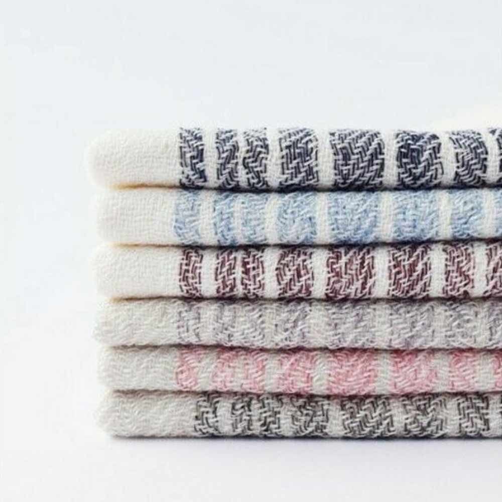 Kontex Flaxline Hand Towel - Navy & Ivory