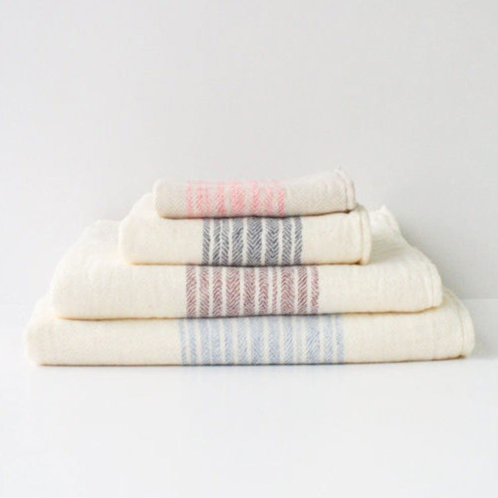 Kontex Flaxline Hand Towel - Navy & Ivory