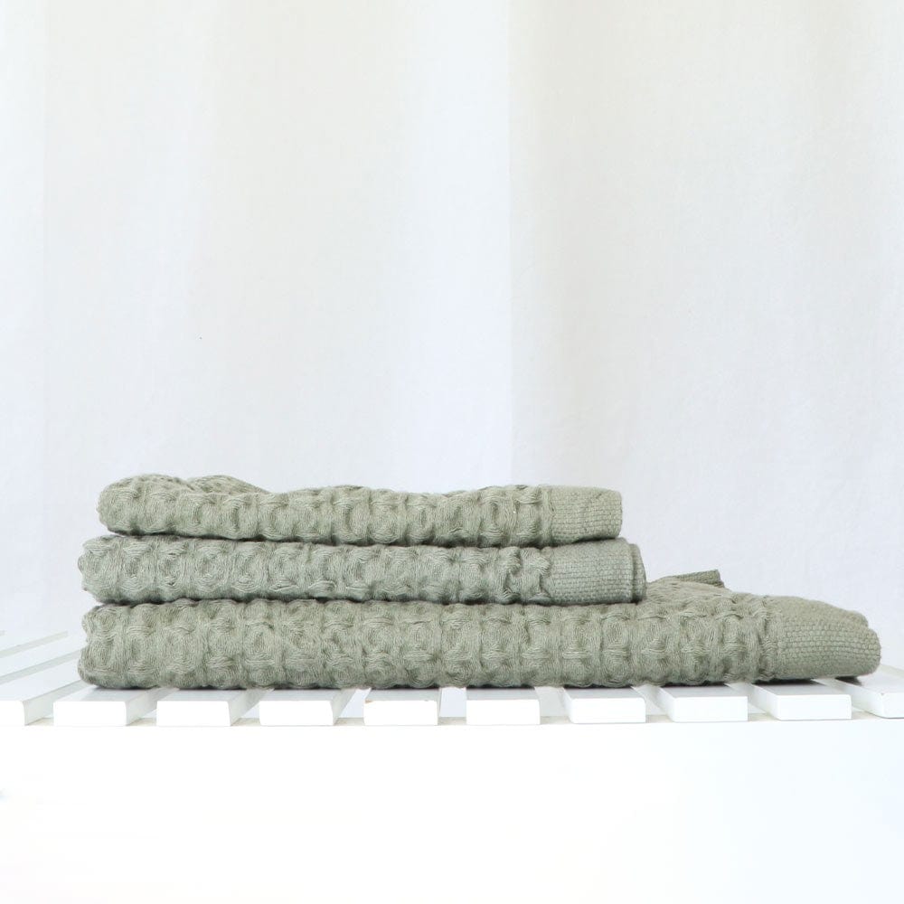 Kontex Organic Cotton & Linen Waffle Face Washer - Khaki