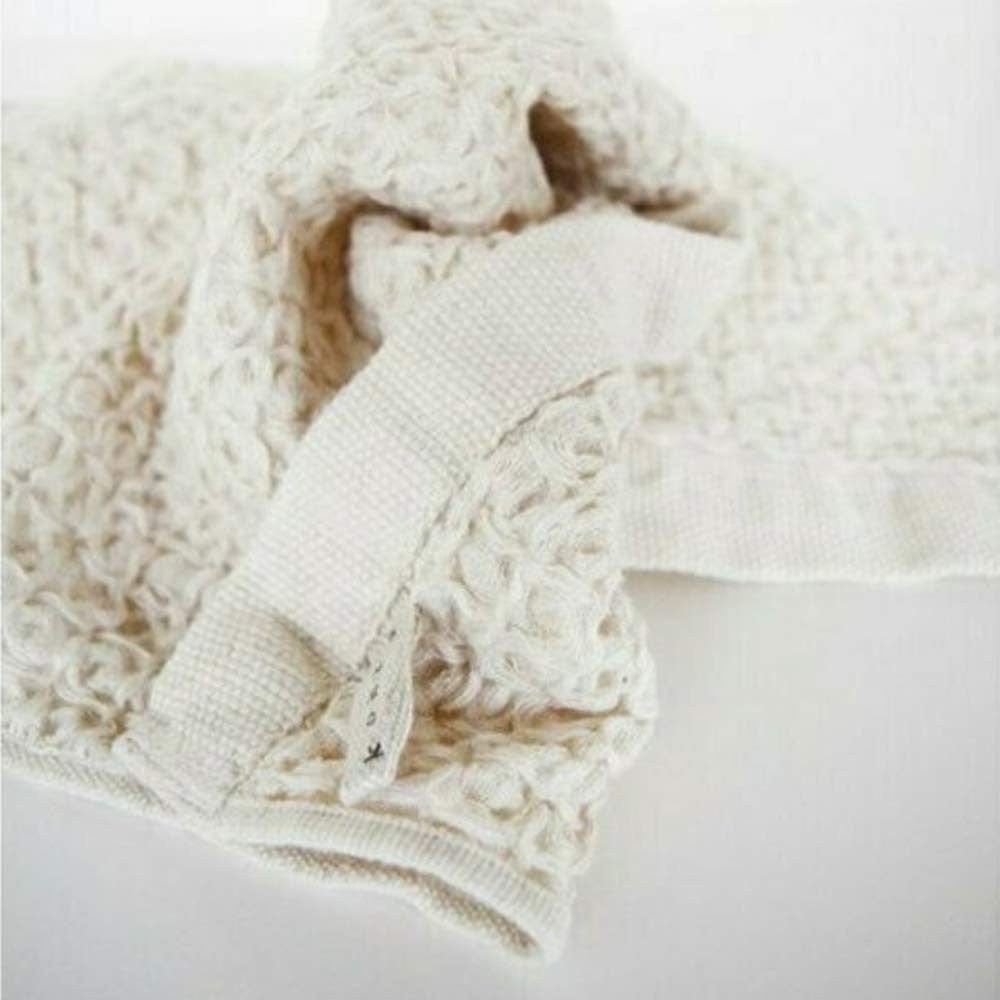 Kontex Organic Cotton & Linen Waffle Hand Towel - Ivory
