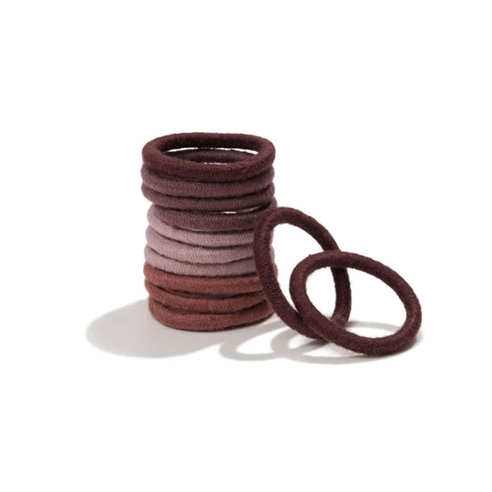 Kooshoo Plastic-Free Round Hair Ties Mini 12 Pack - Earth Tints