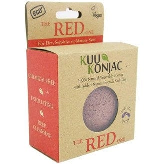 KUU konjac sponge - french red clay for dry skin