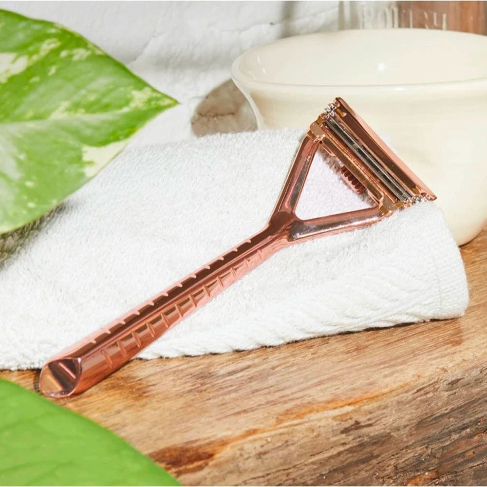 Leaf Shave Reusable Pivoting Razor (10pk Blades) - Rose Gold