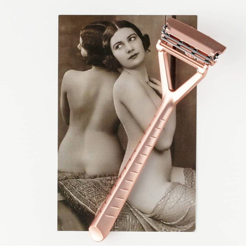 Leaf Shave Reusable Pivoting Razor (10pk Blades) - Rose Gold