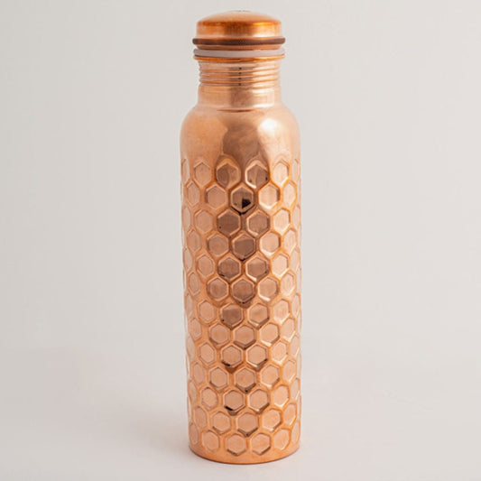 Let's Go Nature'al Copper Water Bottle 950mL - Diamond Hammered Finish