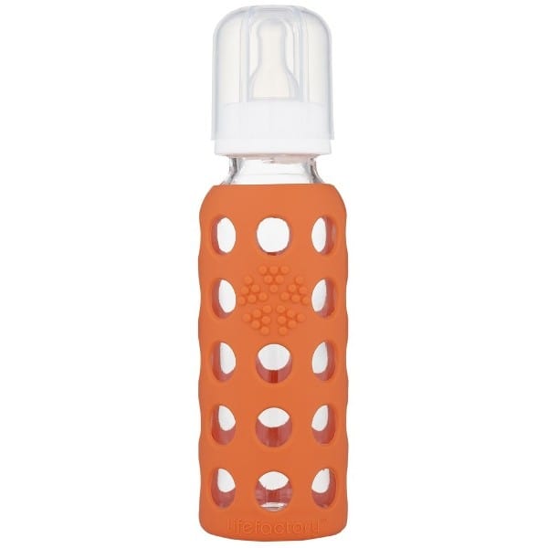 Lifefactory Glass Baby Bottle 265ml - Papaya Orange