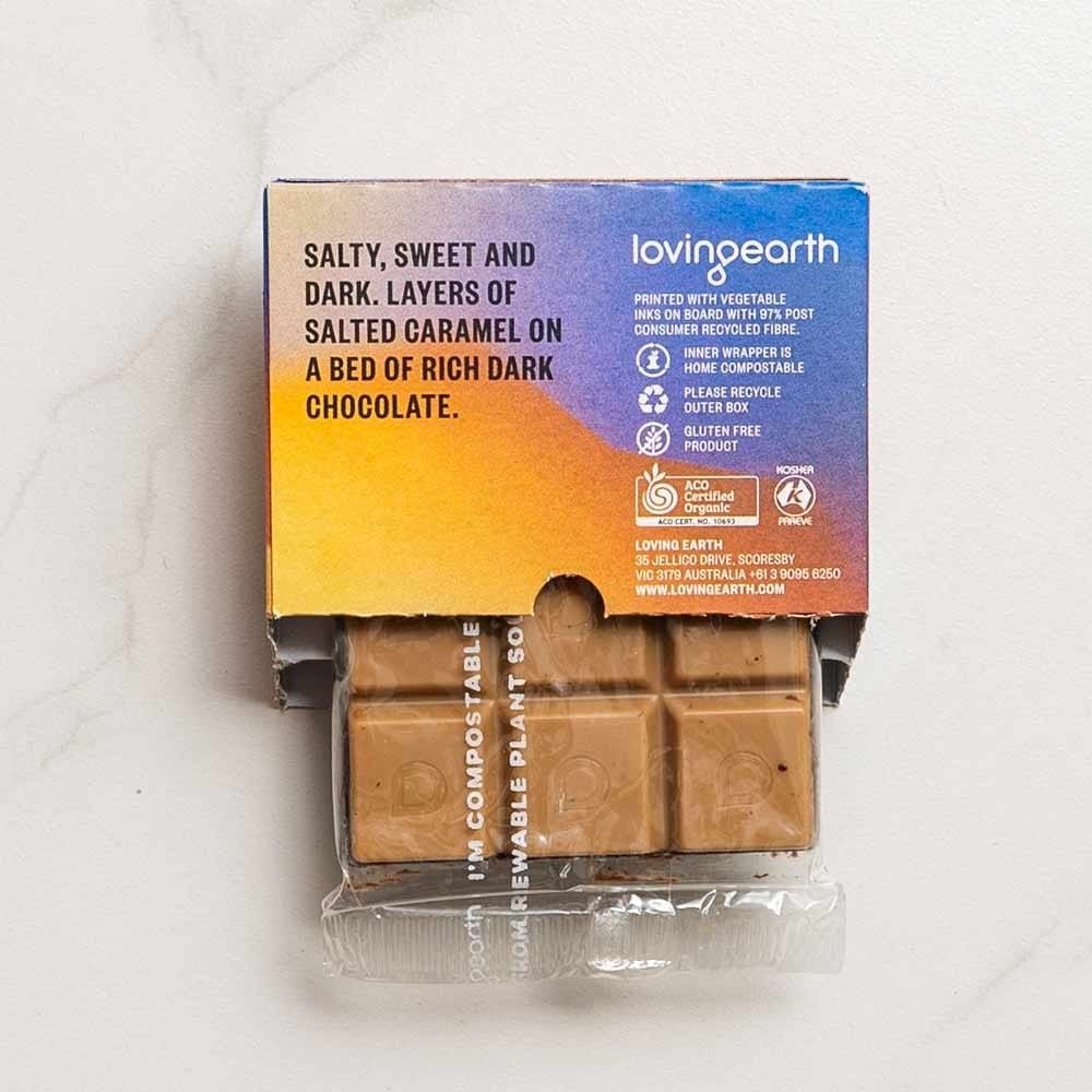 Loving Earth Pocket 45's Vegan Chocolate 45g - Caramel Swayzee