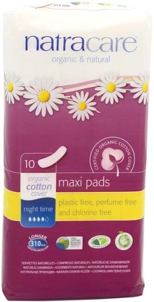 Natracare Organic Cotton Maxi Pads 10pk - Night Time