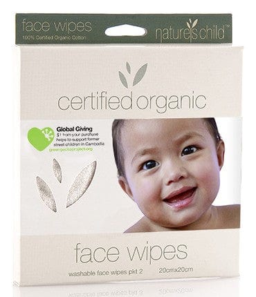 Nature's Child reusable face wipes (certified organic cotton) 2 pk