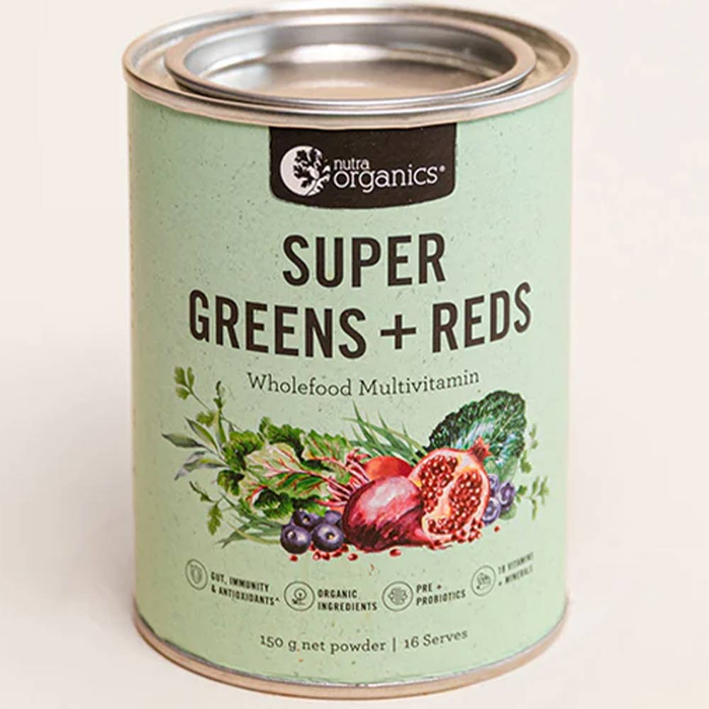 Nutra Organics Super Greens + Reds Powder 150g