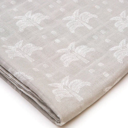 Organic Nights 100% Organic Cotton Muslin Swaddle - Grey Palms & Pineapples
