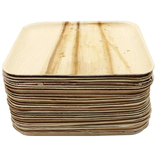 Palm Leaf Dinner Plates 25pk - Square