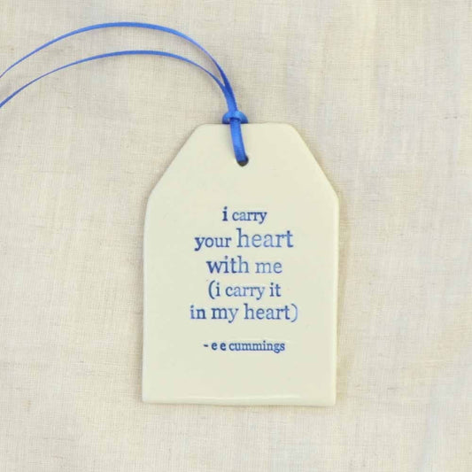 Paper Boat Press Ceramic Quote Tag - Carry Heart