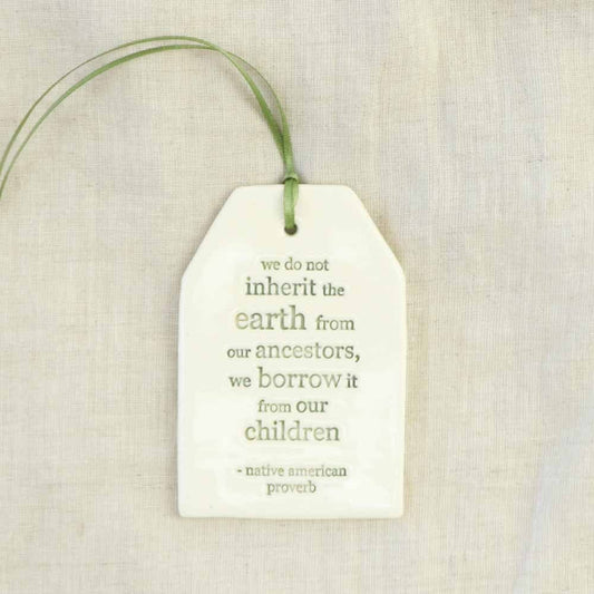 Paper Boat Press Ceramic Quote Tag - Inherit