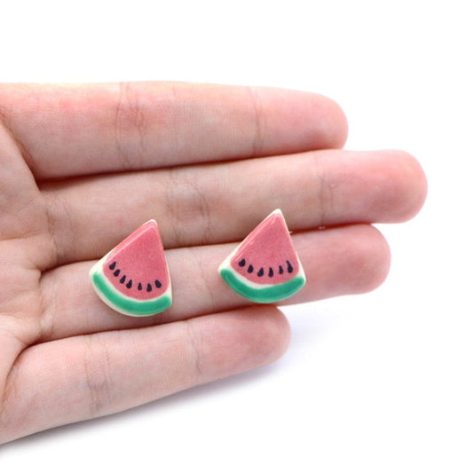 Paper Boat Press Earrings - Watermelon