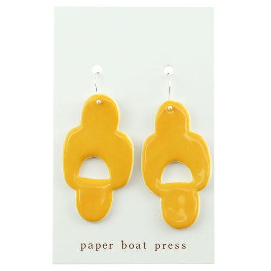 Paper Boat Press Geo Earrings - Mango