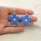 Paper Boat Press Large Flower Drop Earrings - Blue