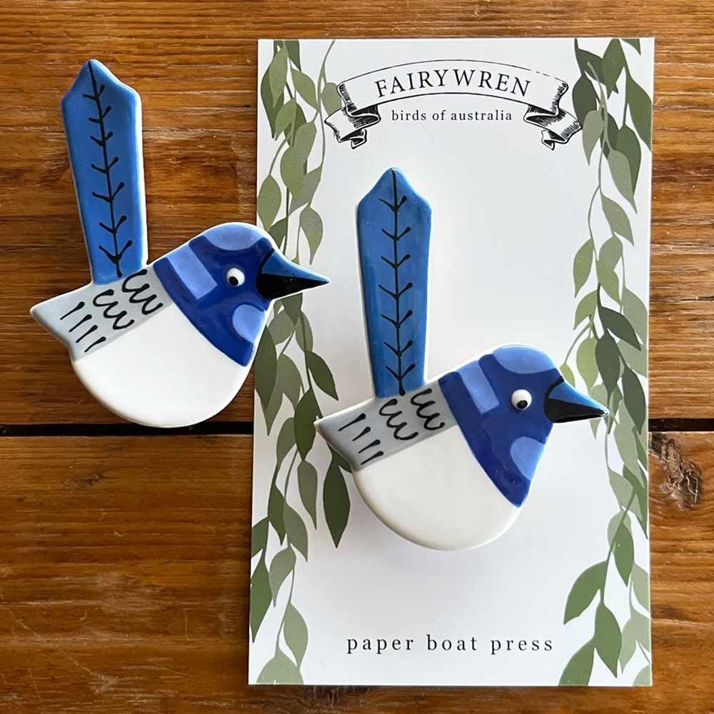 Paper Boat Press Magnet - Fairy Wren