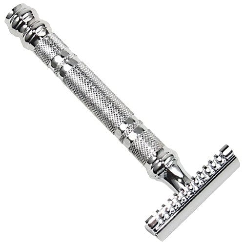 Parker 24C Open Comb Safety Razor + Blades - Silver