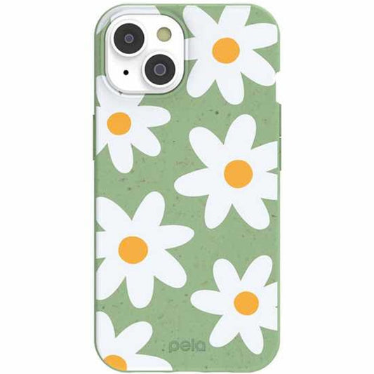 Pela Eco-Friendly iPhone 14 Case Magsafe Module - Sage Green Daisy