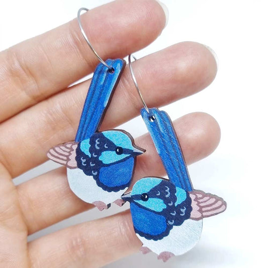 Pixie Nut and Co Fairy Wren Hoop Earrings