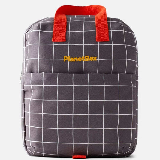 Planetbox Lunch Tote Bag - Gull Grey Grid