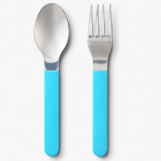 Planetbox Magnetic Utensils Stainless Steel - Scuba Blue