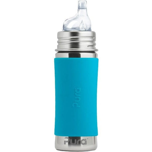 Pura Kiki Stainless Steel Sippy Bottle 325ml - Aqua