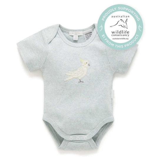 Purebaby Cockatoo Easy Neck Bodysuit