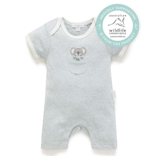 Purebaby Koala Peekaboo Short Growsuit